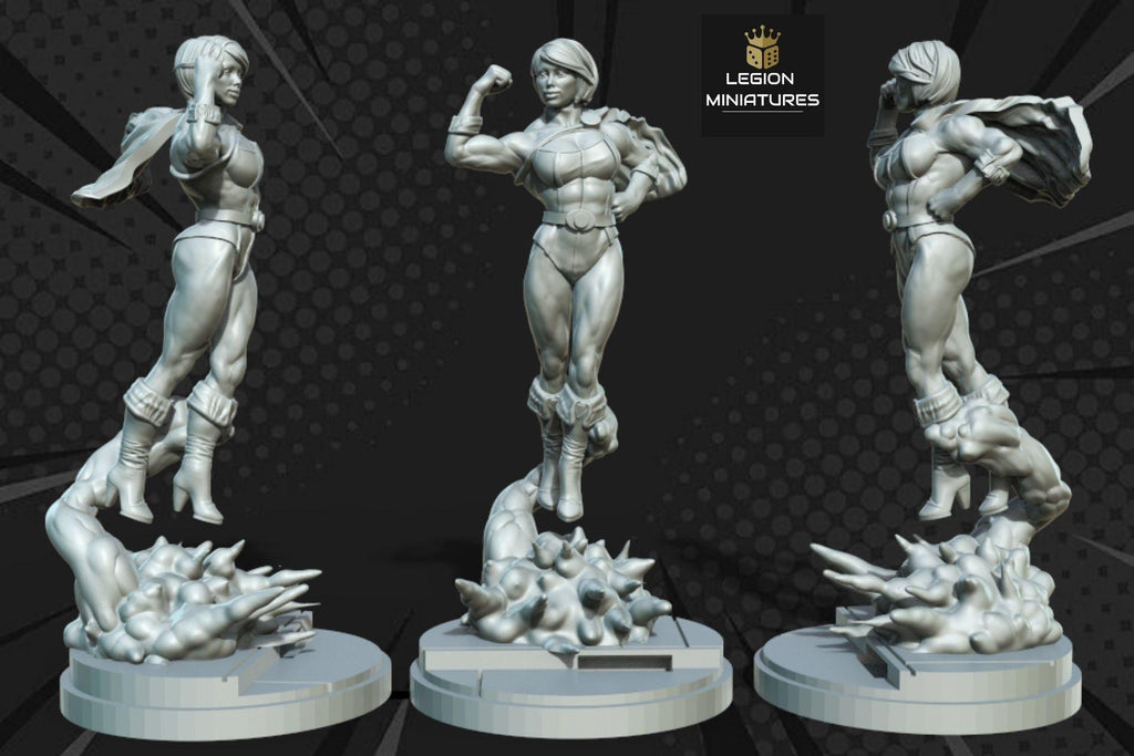 3D Printed Miniature Girl of Power II - MCP Style Resin Figure 32mm-75mm Scale