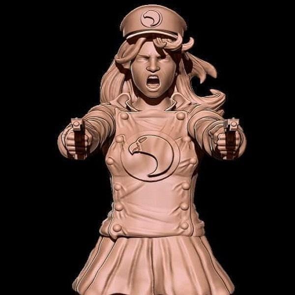 Black Hawk Lady 3D Print – Resin Miniature MCP Style Model for Tabletop Gaming