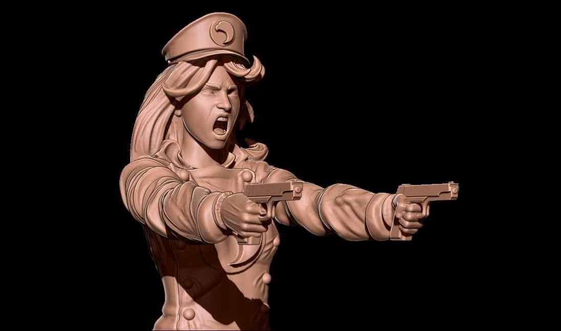 Black Hawk Lady 3D Print – Resin Miniature MCP Style Model for Tabletop Gaming