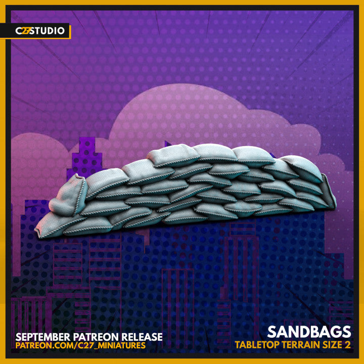 Sandbags (Size 2 Tabletop Terrain)