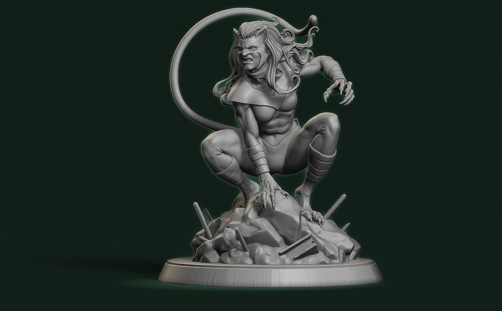 3D Printed Miniature Pantera - MCP Scale Resin Miniatures with Basing Topper