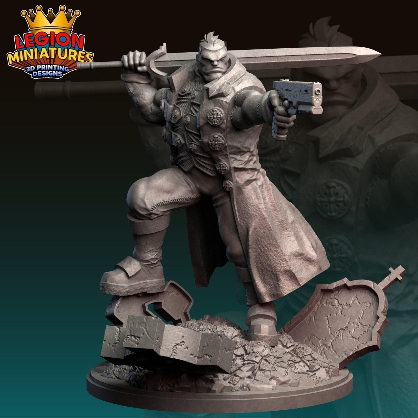 3D Printed Miniature Frank - MCP Style Resin Miniatures | 32mm, 40mm & 75mm Scale Models
