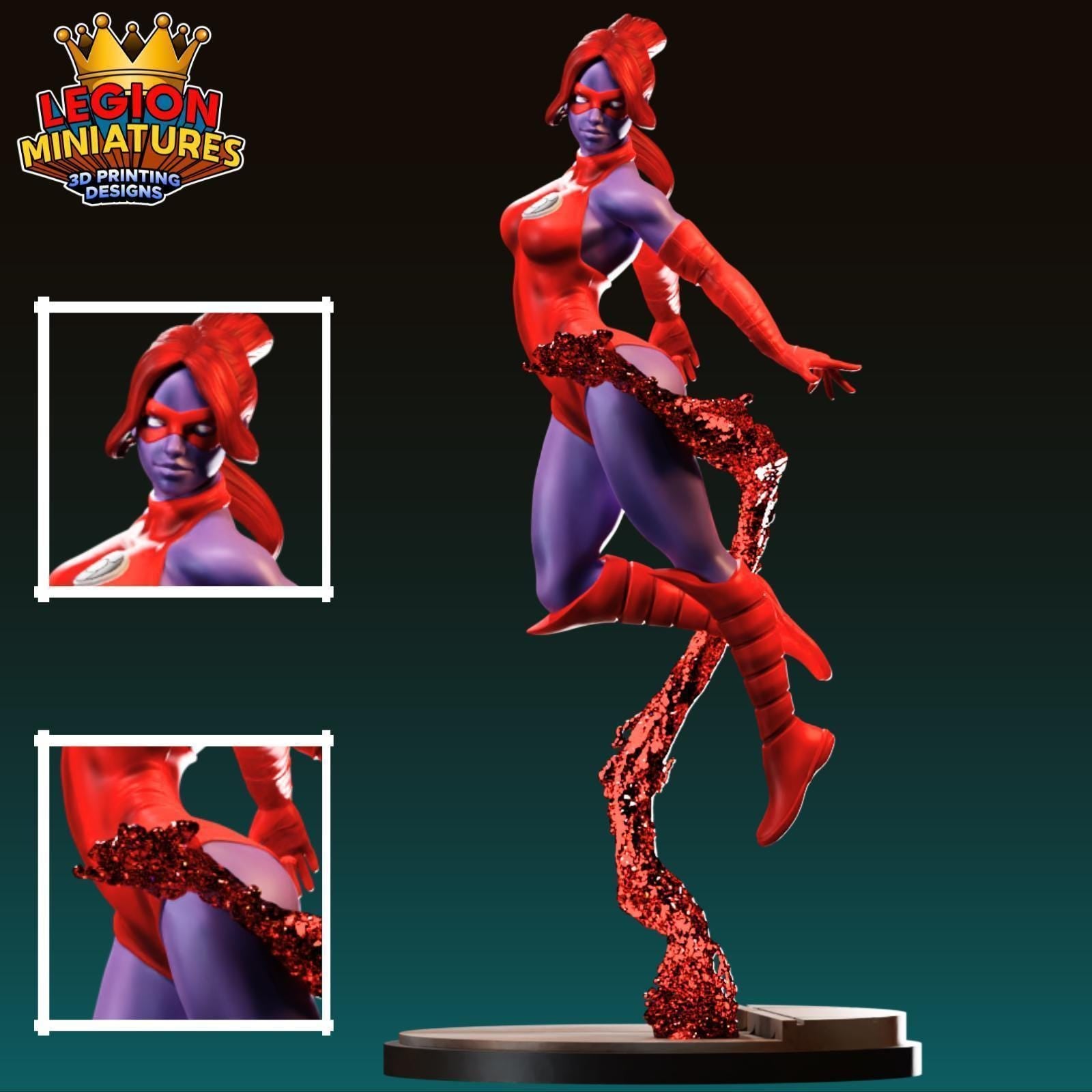 3D Printed Miniature Laira - MCP Style Resin Miniature Basing Topper 32mm-75mm