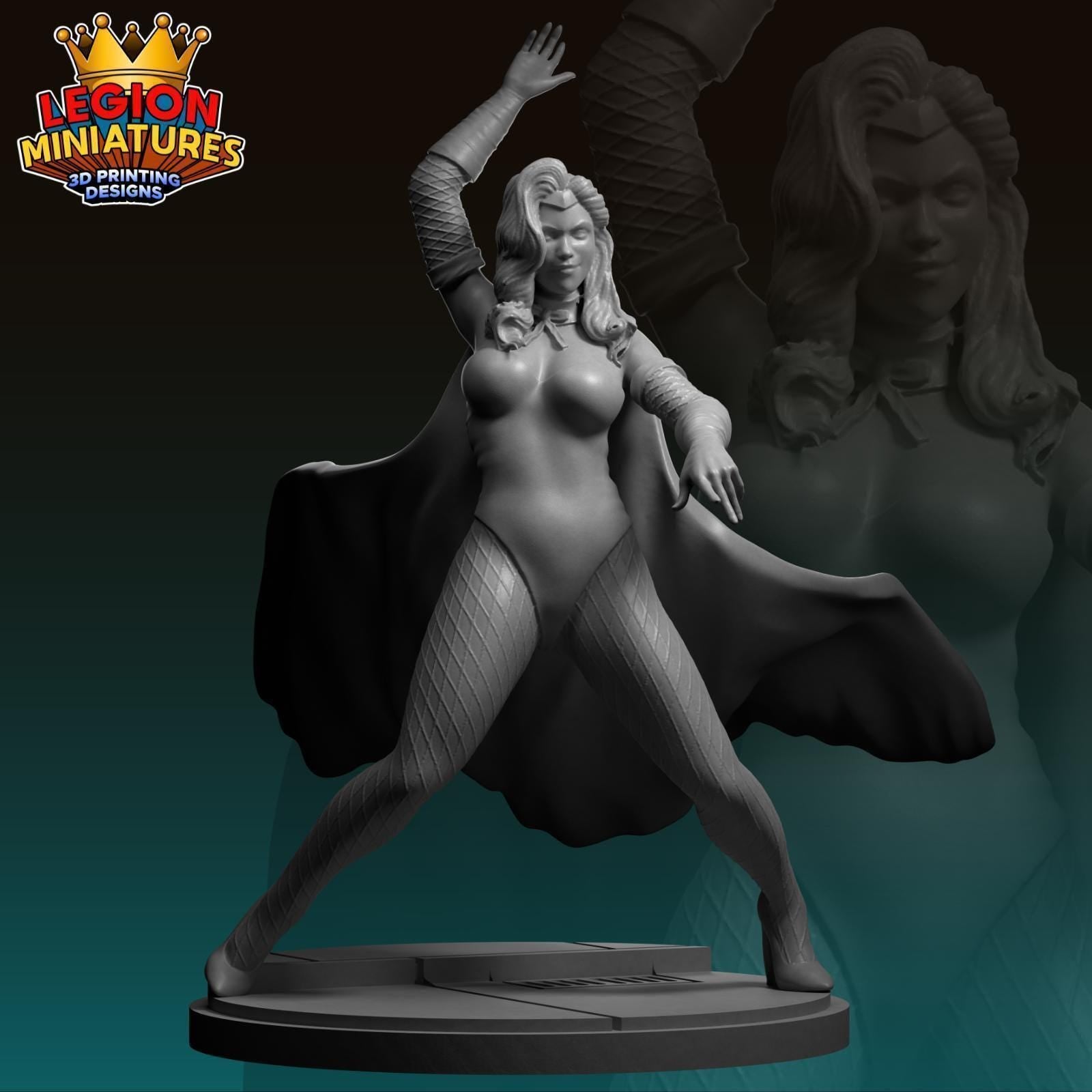 White Witch Miniature - 3D Printed Resin Game Figure | MCP Style Model