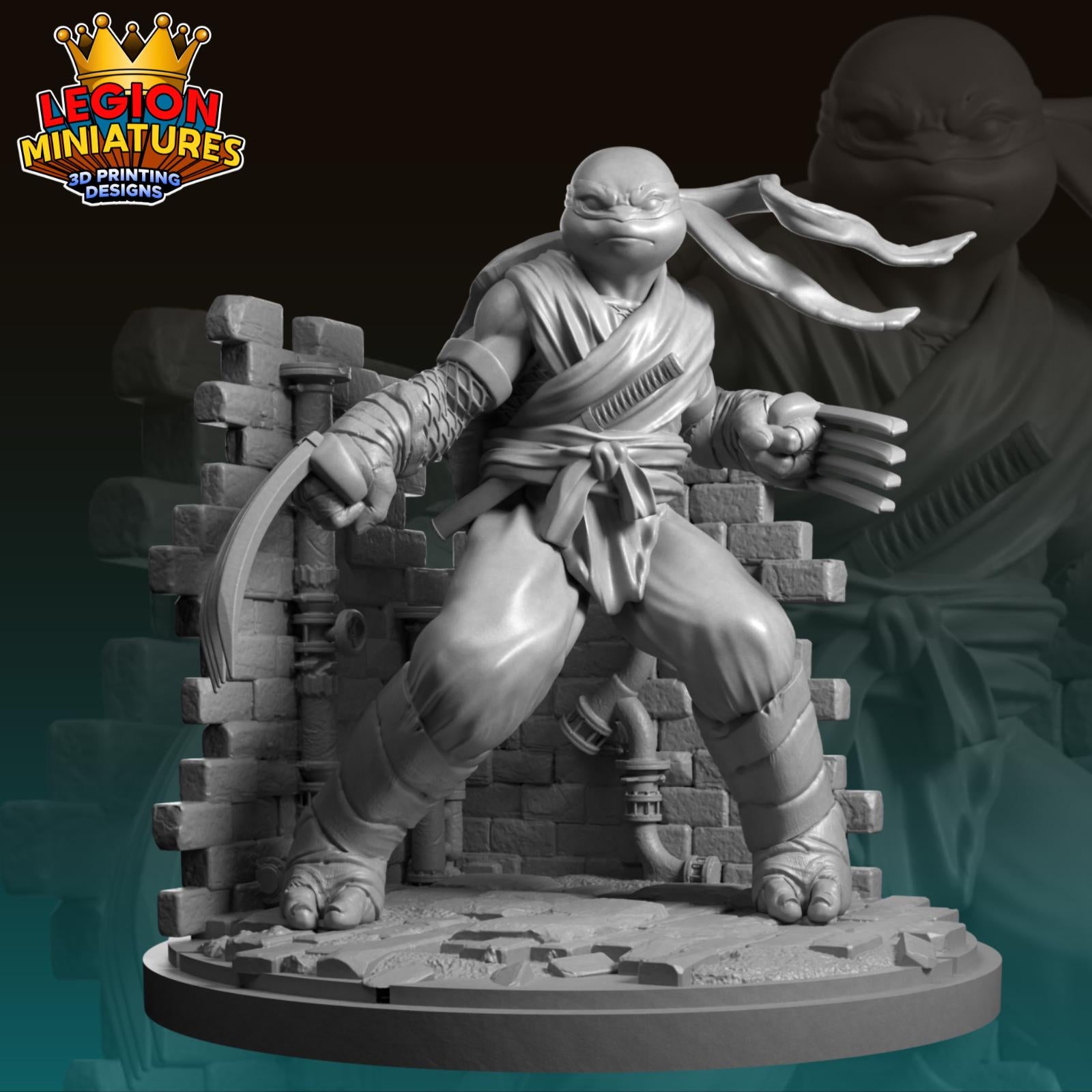 MCP Style 3D Print Miniature: Ninja Turtle Figure (32mm, 40mm, 75mm)